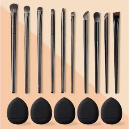 15-Piece Professional Eye Makeup Brush Set – Blending, Smudge & Detail