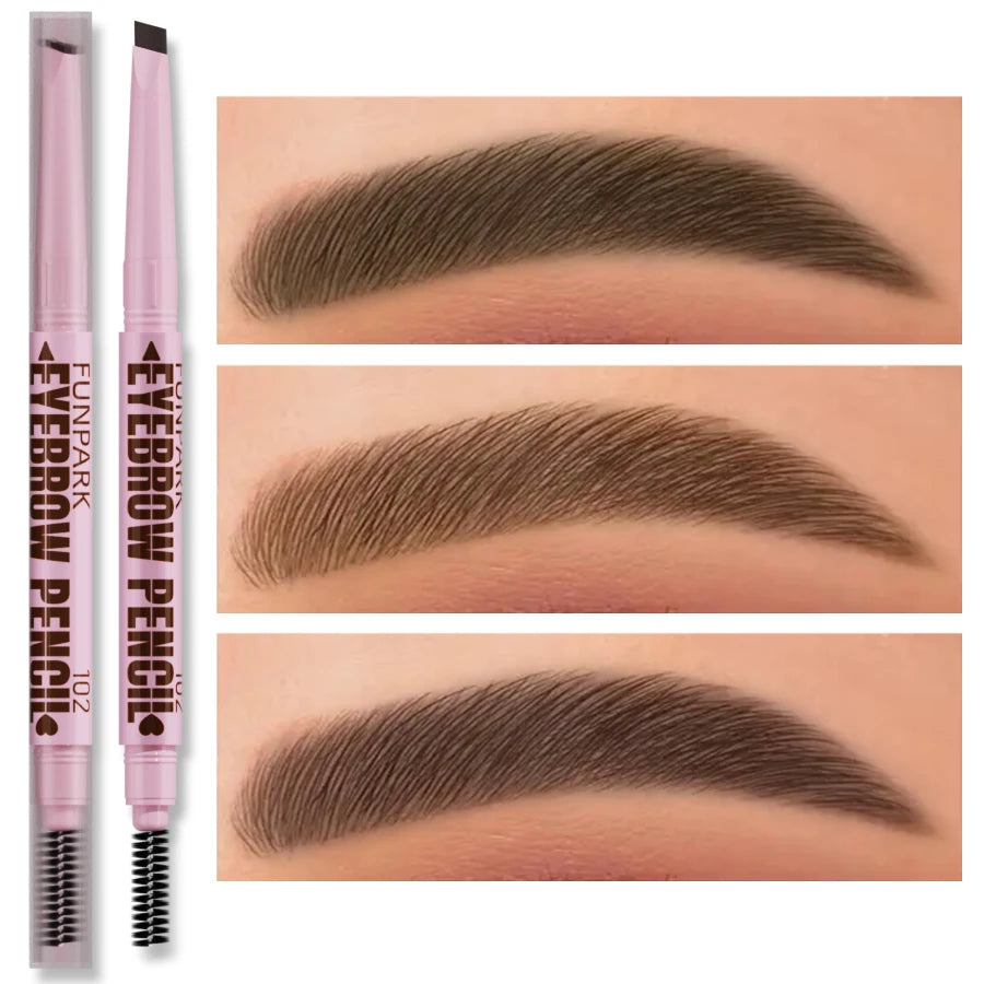 2-in-1 Waterproof Eyebrow Pencil with Brush – 5 Natural Shades