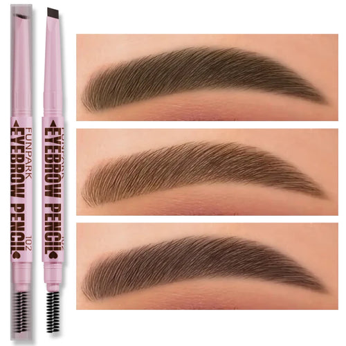 2-in-1 Waterproof Eyebrow Pencil with Brush – 5 Natural Shades