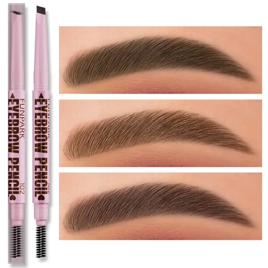 2-in-1 Waterproof Eyebrow Pencil with Brush – 5 Natural Shades