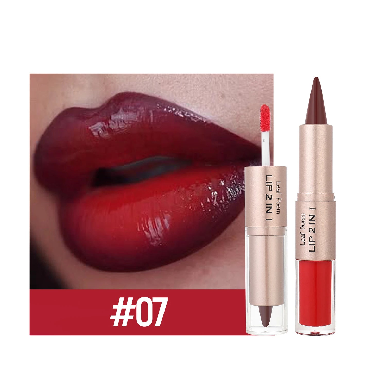 2-in-1 Lip Gloss & Liner Pen – Mirror Shine + Matte Contour