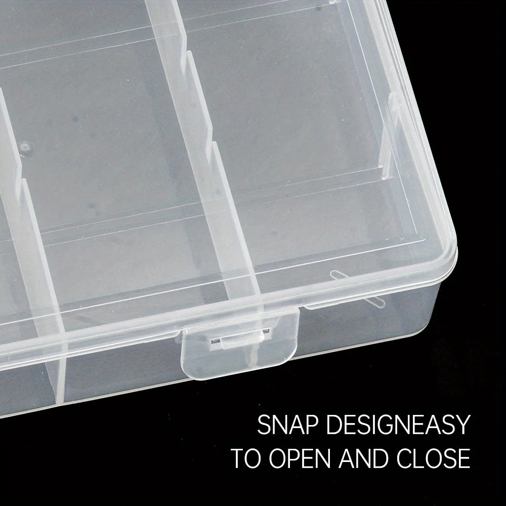 Clear 6-Compartment Lash Extension Storage Box – Organiser for Tools & Accessories