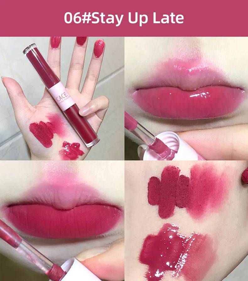 Dual-Ended Lip Gloss – Matte & Mirror Gloss Finish
