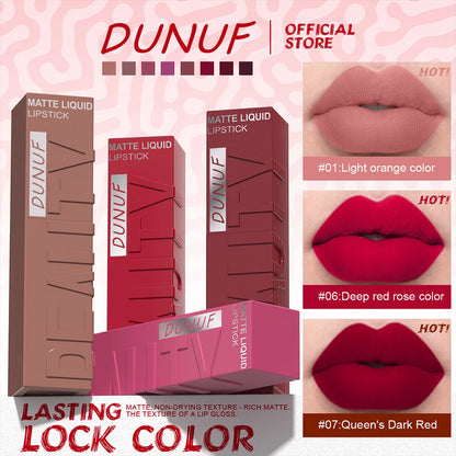 8-Colour Matte Velvet Lip Gloss – Waterproof, Plumping & Long-Lasting