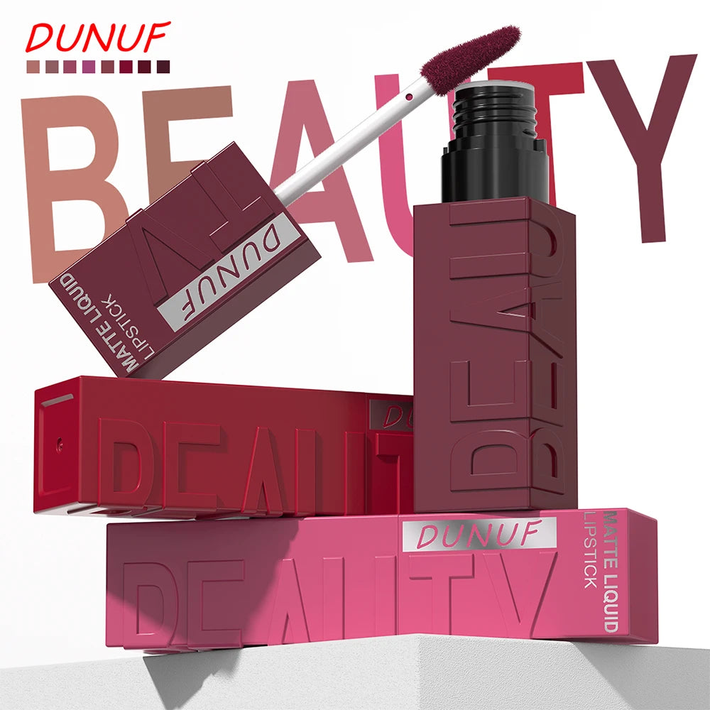 8-Colour Matte Velvet Lip Gloss – Waterproof, Plumping & Long-Lasting