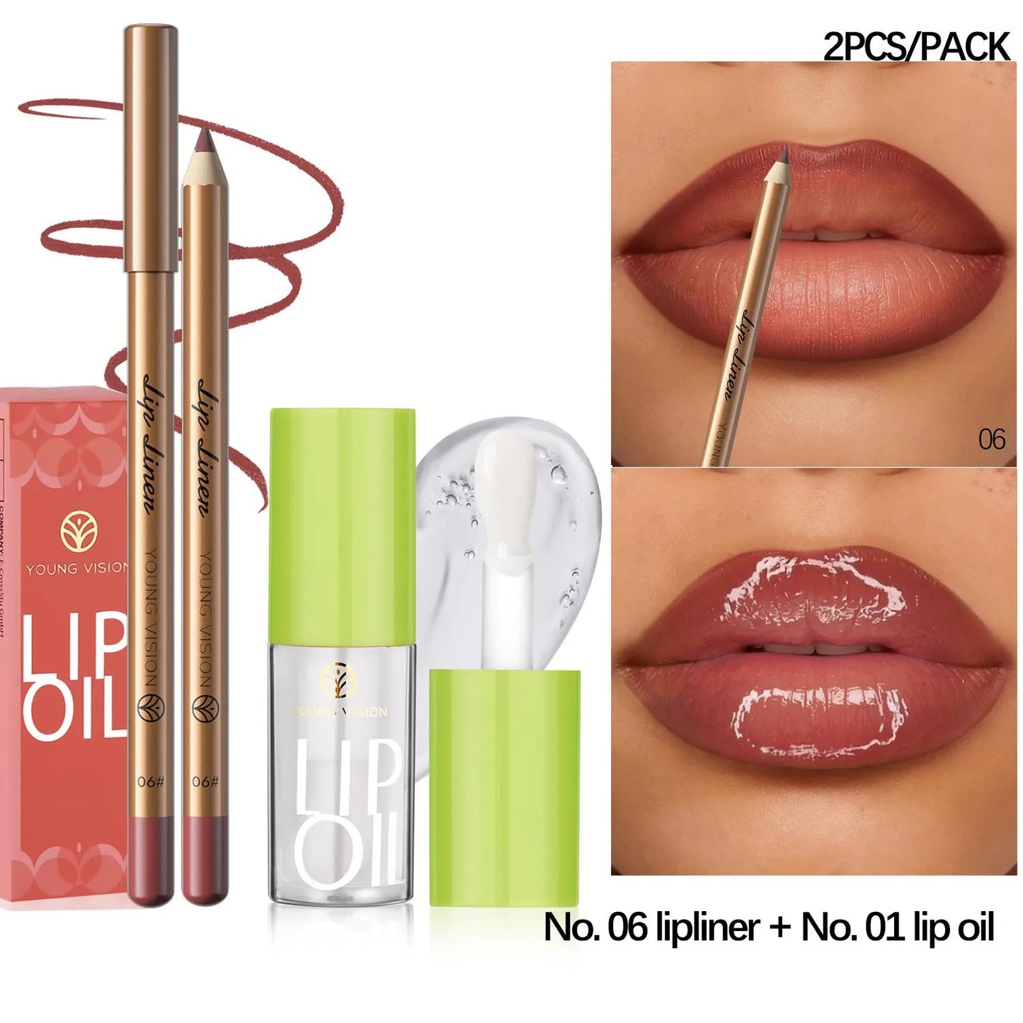 Lip Liner & Lip Oil Duo Set – Ombré Effect, Moisturising & Long-Lasting