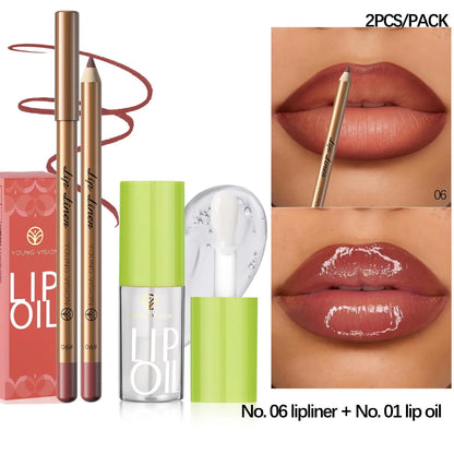 Lip Liner & Lip Oil Duo Set – Ombré Effect, Moisturising & Long-Lasting