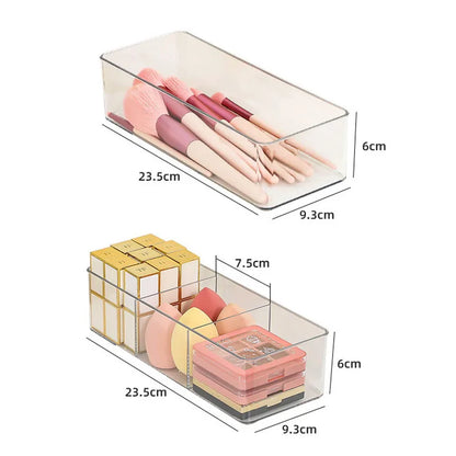 Acrylic Makeup Storage Organiser – Clear Vanity Display for Lipstick, Brushes & Tools