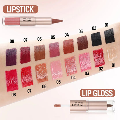 2-in-1 Lip Gloss & Liner Pen – Mirror Shine + Matte Contour