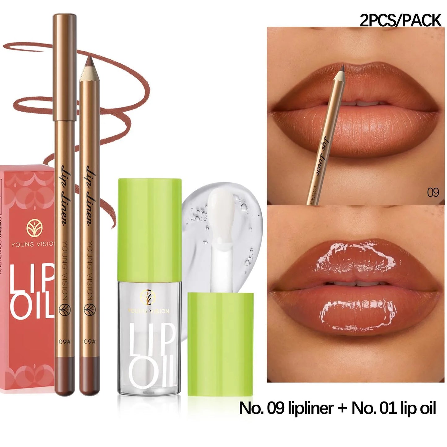 Lip Liner & Lip Oil Duo Set – Ombré Effect, Moisturising & Long-Lasting
