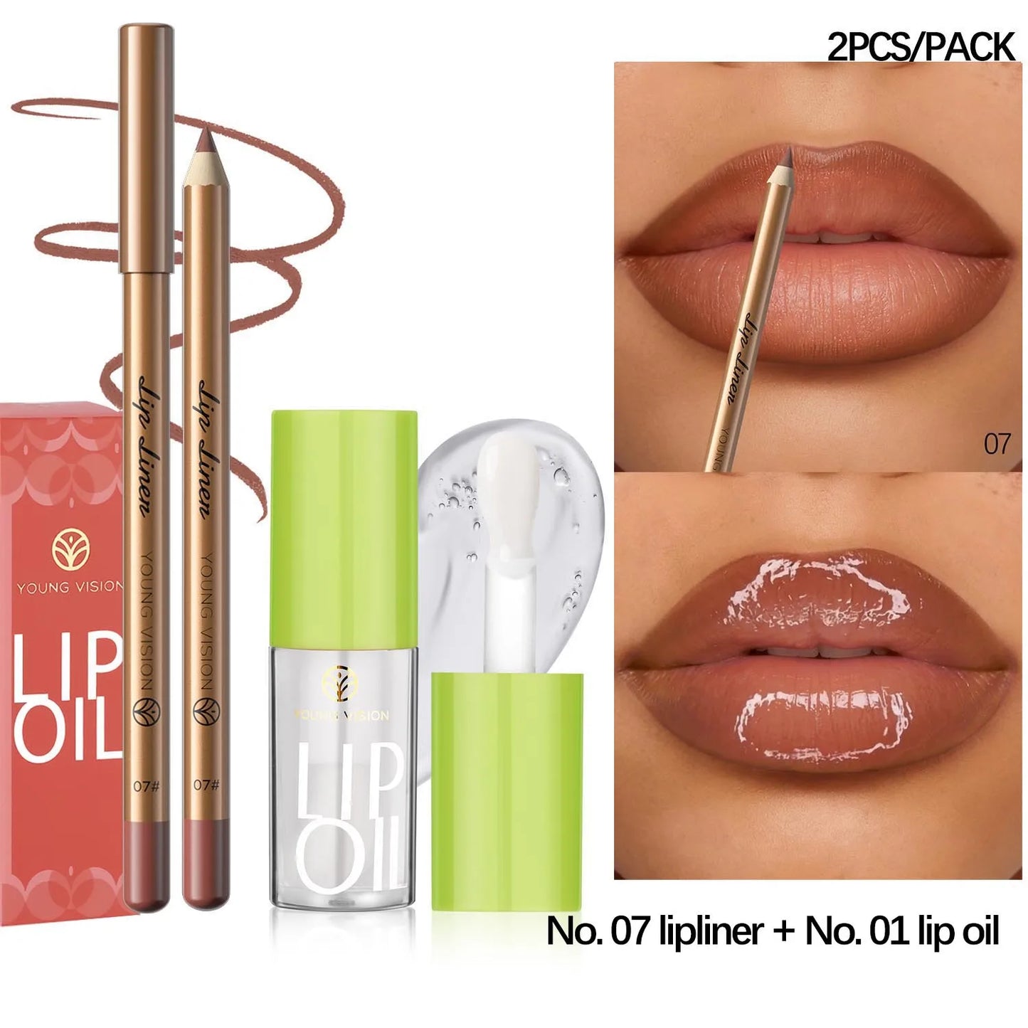 Lip Liner & Lip Oil Duo Set – Ombré Effect, Moisturising & Long-Lasting