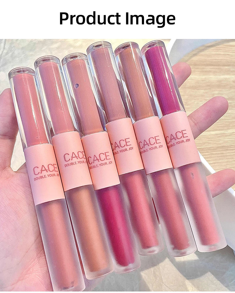 Dual-Ended Lip Gloss – Matte & Mirror Gloss Finish