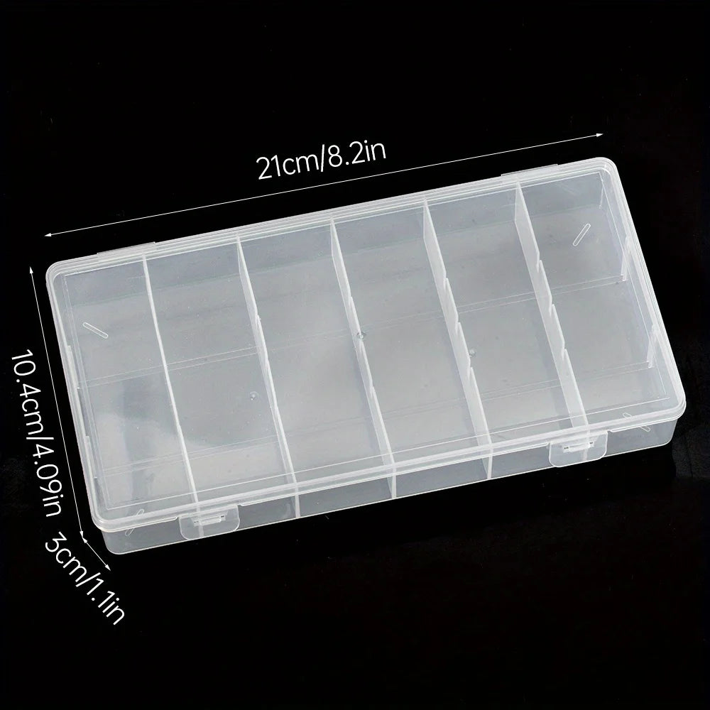 Clear 6-Compartment Lash Extension Storage Box – Organiser for Tools & Accessories