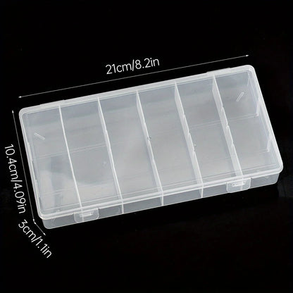 Clear 6-Compartment Lash Extension Storage Box – Organiser for Tools & Accessories