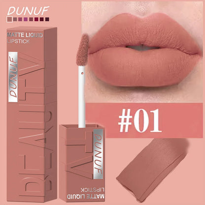 8-Colour Matte Velvet Lip Gloss – Waterproof, Plumping & Long-Lasting