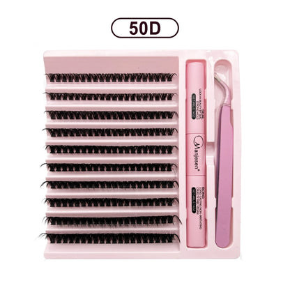 DIY Lash Extension Kit – 200-Piece Cluster Set with Bond & Seal