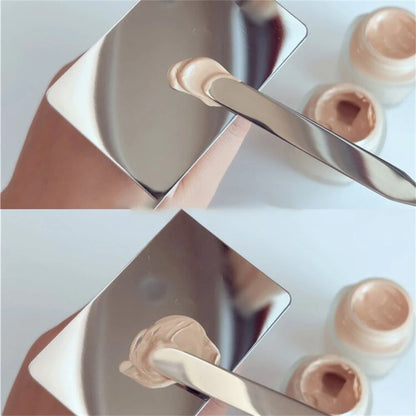 2PC  Toner Makeup Mixing Mixing Stick Foundation Cream Mixing Cosmetic Make Up Tool Stainless Steel Palette Tray Rod Set Spatula
