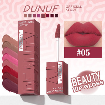 8-Colour Matte Velvet Lip Gloss – Waterproof, Plumping & Long-Lasting