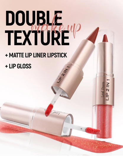 2-in-1 Lip Gloss & Liner Pen – Mirror Shine + Matte Contour