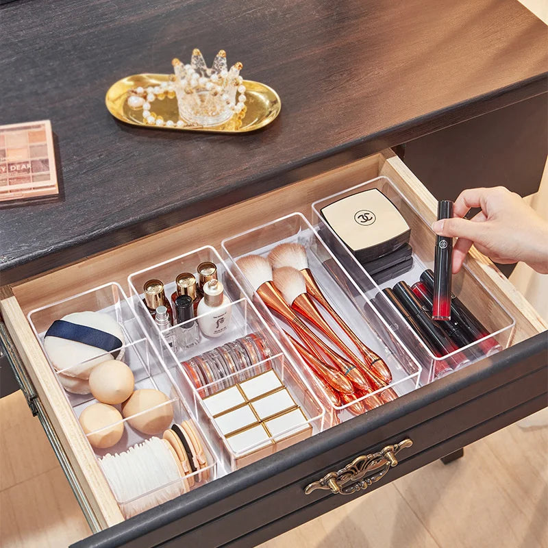 Acrylic Makeup Storage Organiser – Clear Vanity Display for Lipstick, Brushes & Tools