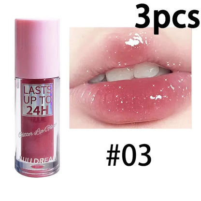 Flowing light Glitter Lip Glaze Long Lasting Lip Gloss Waterproof Liquid Lipstick Makeup Lip Oil Lip Tint Moisturizing