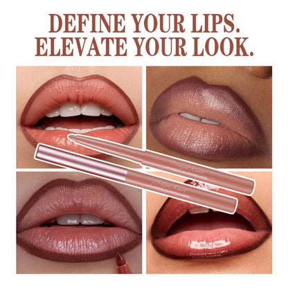 Matte Velvet Lip Liner Pencil – Waterproof, 12 Everyday Shades