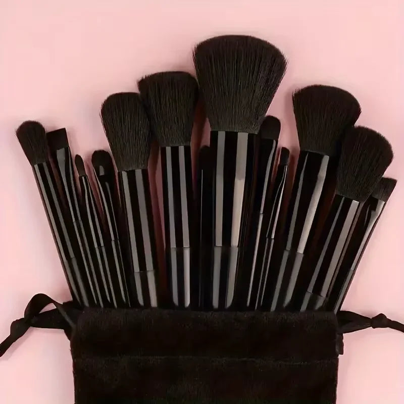 13-Piece Professional Makeup Brush Set with Travel Bag – Soft Bristle Collection