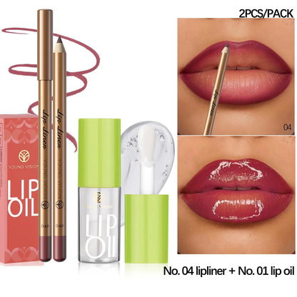 Lip Liner & Lip Oil Duo Set – Ombré Effect, Moisturising & Long-Lasting