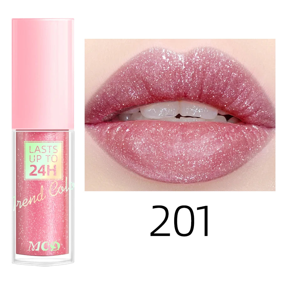 18-Shade Glitter Lip Glaze – Moisturising, Long-Lasting & Plumping