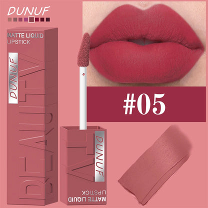 8-Colour Matte Velvet Lip Gloss – Waterproof, Plumping & Long-Lasting