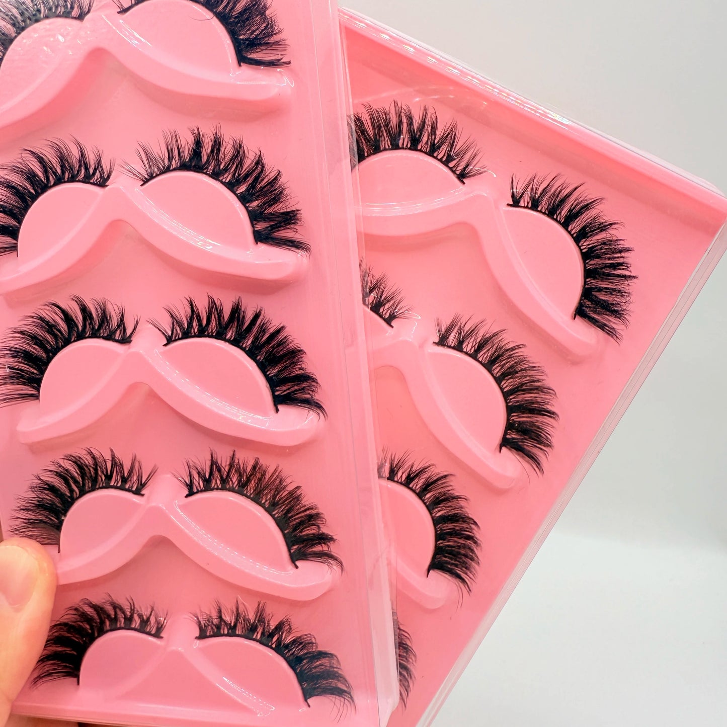 Dramatic Cat Eye False Lashes – 5 Pairs, Faux Mink Volume Strip