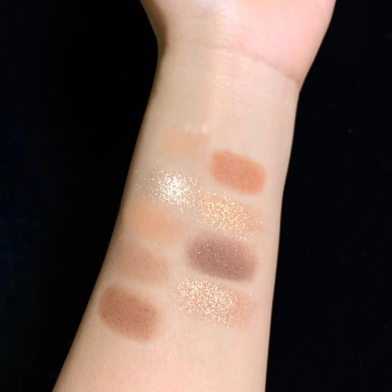 9-Colour Rose Petal Eyeshadow Palette – Matte & Shimmer Duo Finish