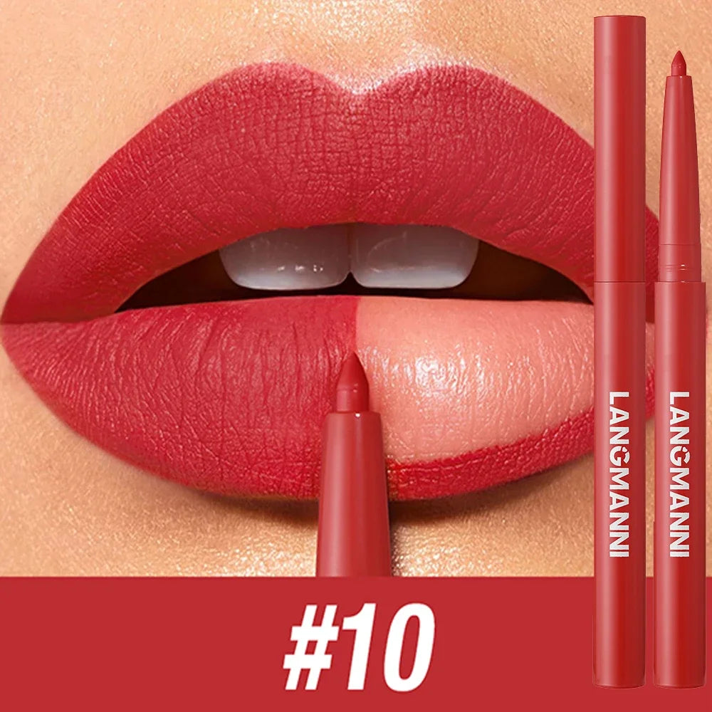Velvet Matte Lip Liner – Waterproof, Non-Stick, 12 Natural Shades