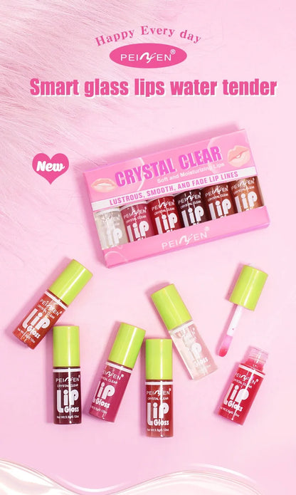 6-Piece Hydrating Lip Gloss Gift Set – Plumping, Glossy & Moisturising