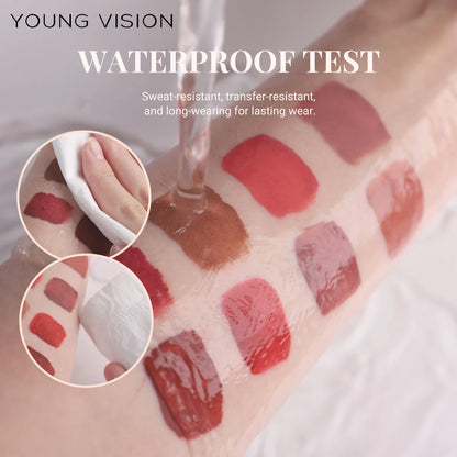 8-Colour Matte Velvet Lip Gloss – Waterproof, Plumping & Long-Lasting