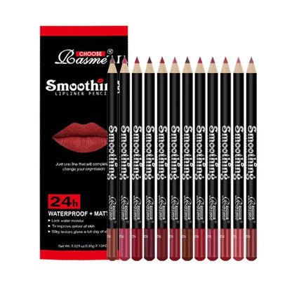 12-Piece Professional Lip Kit – Lipstick, Liner & Gloss Collection