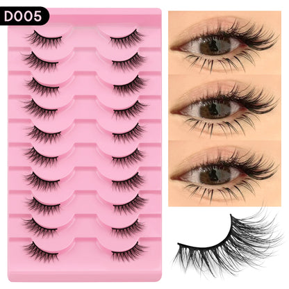 Natural Half Lashes – Wispy Cat Eye Style, Faux Mink Strip