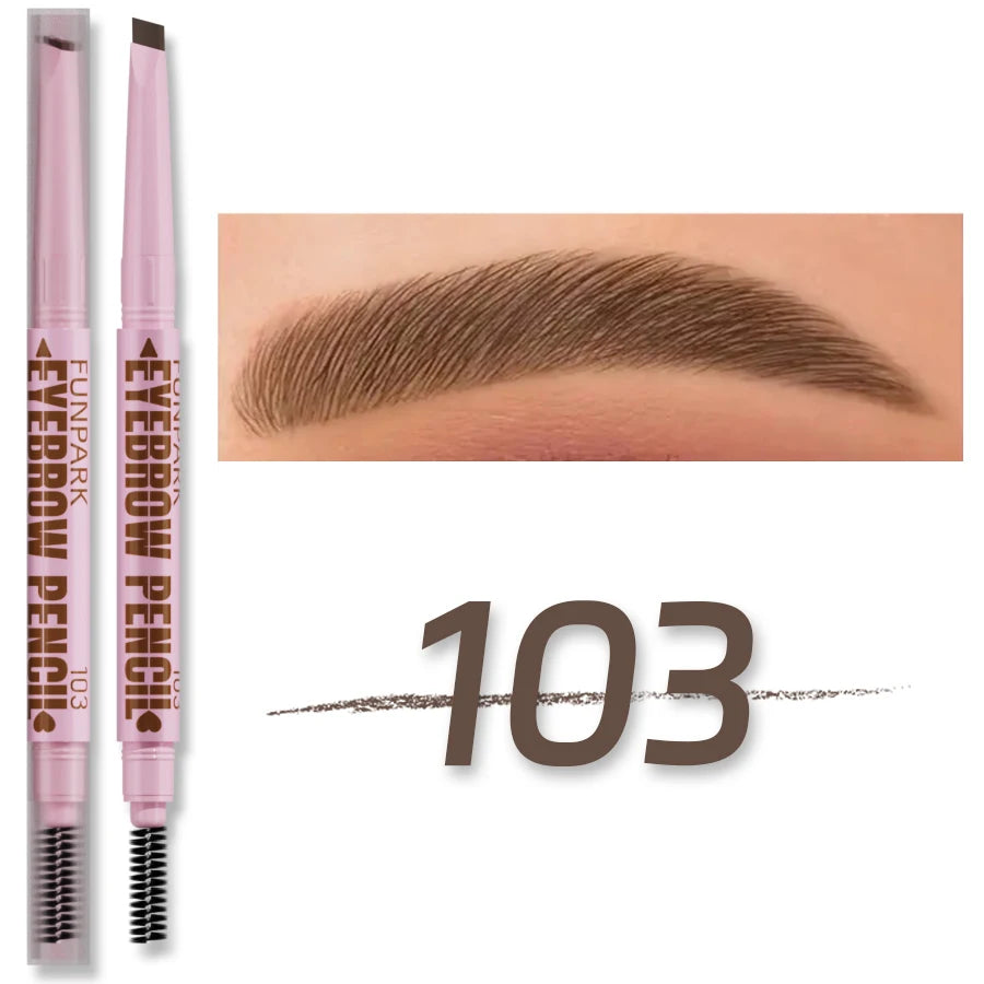 2-in-1 Waterproof Eyebrow Pencil with Brush – 5 Natural Shades
