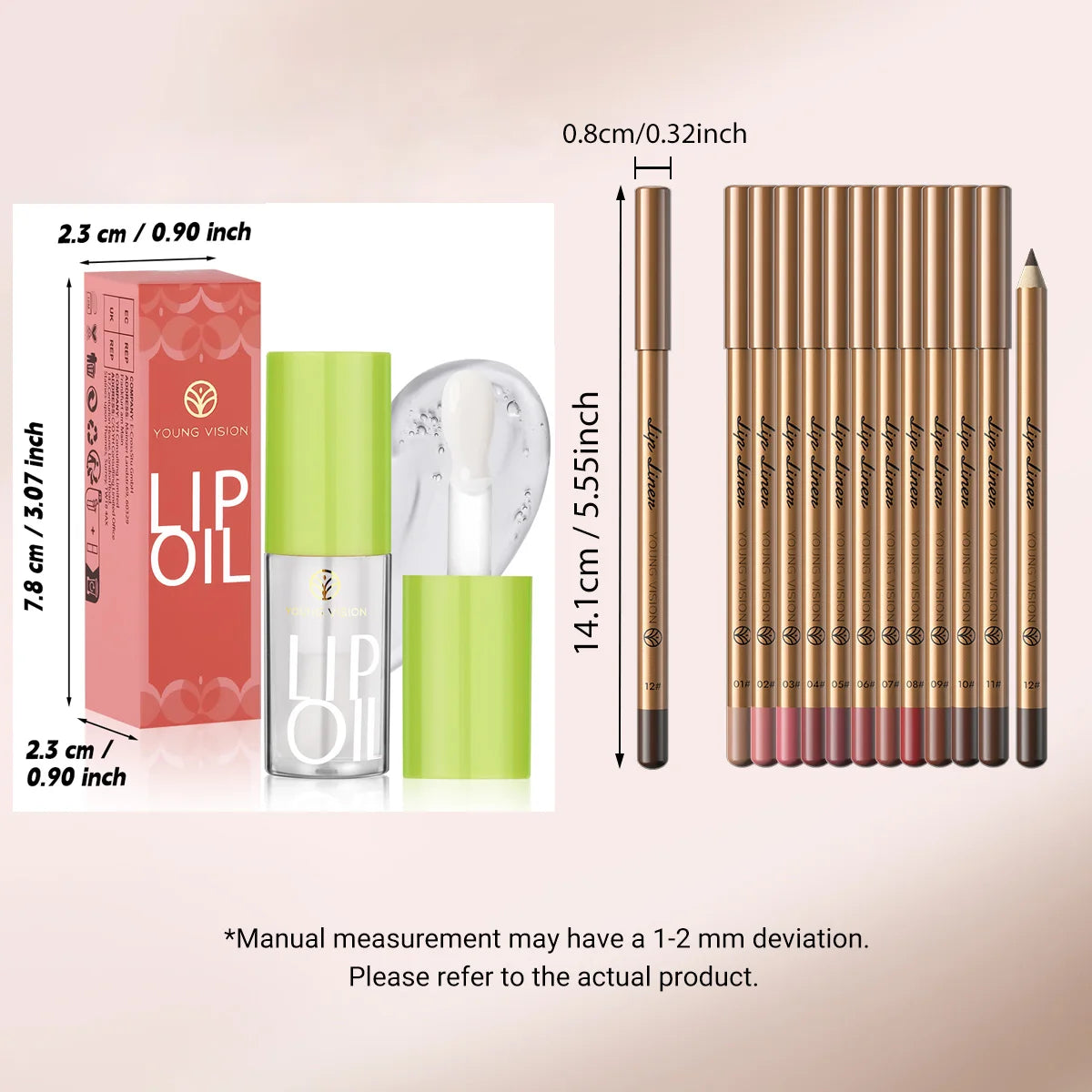 Lip Liner & Lip Oil Duo Set – Ombré Effect, Moisturising & Long-Lasting