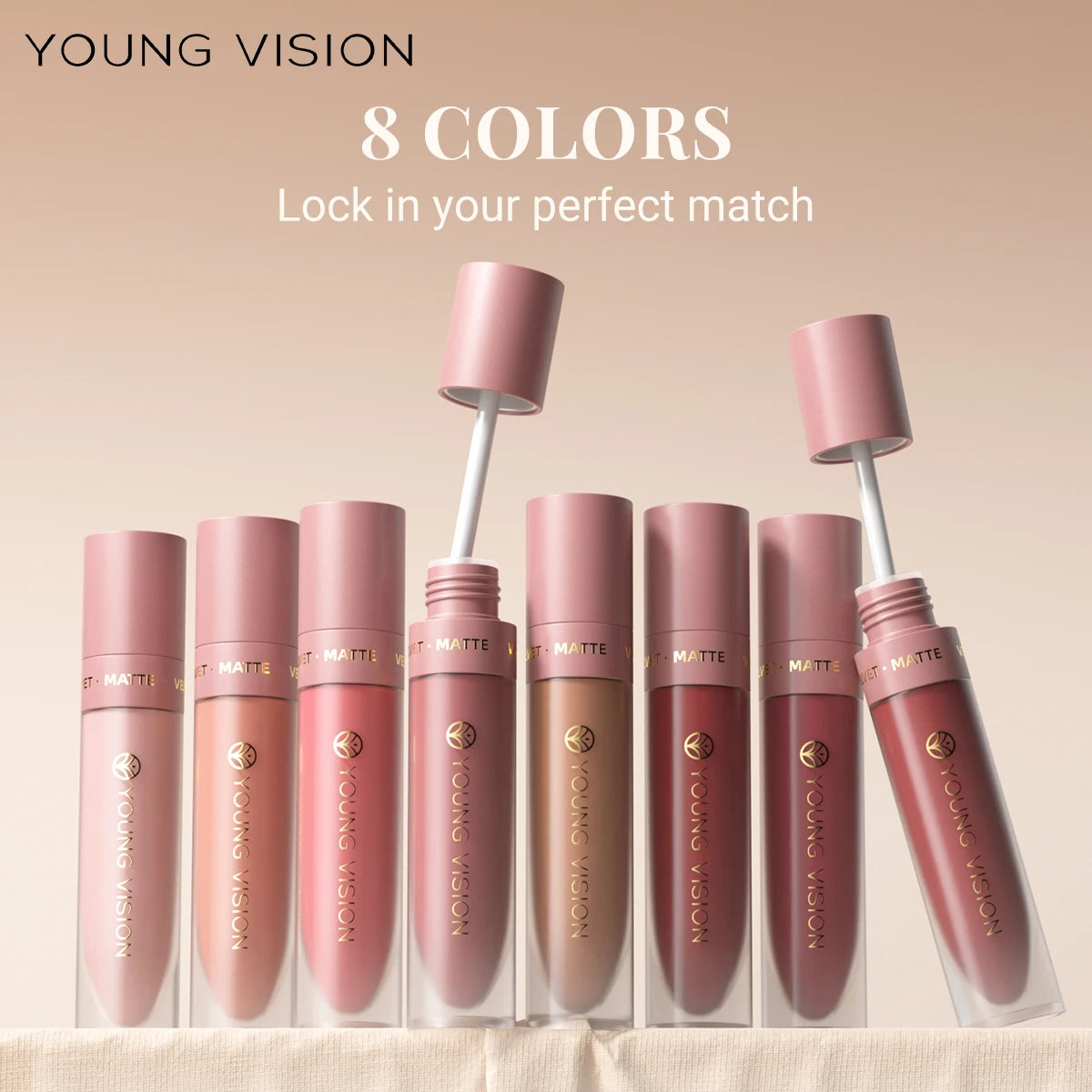 8-Colour Matte Velvet Lip Gloss – Waterproof, Plumping & Long-Lasting