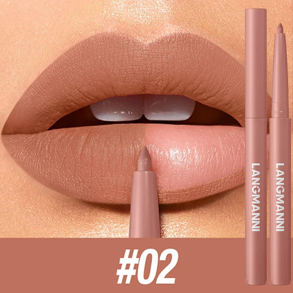 Velvet Matte Lip Liner – Waterproof, Non-Stick, 12 Natural Shades
