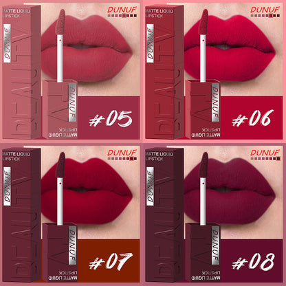 8-Colour Matte Velvet Lip Gloss – Waterproof, Plumping & Long-Lasting