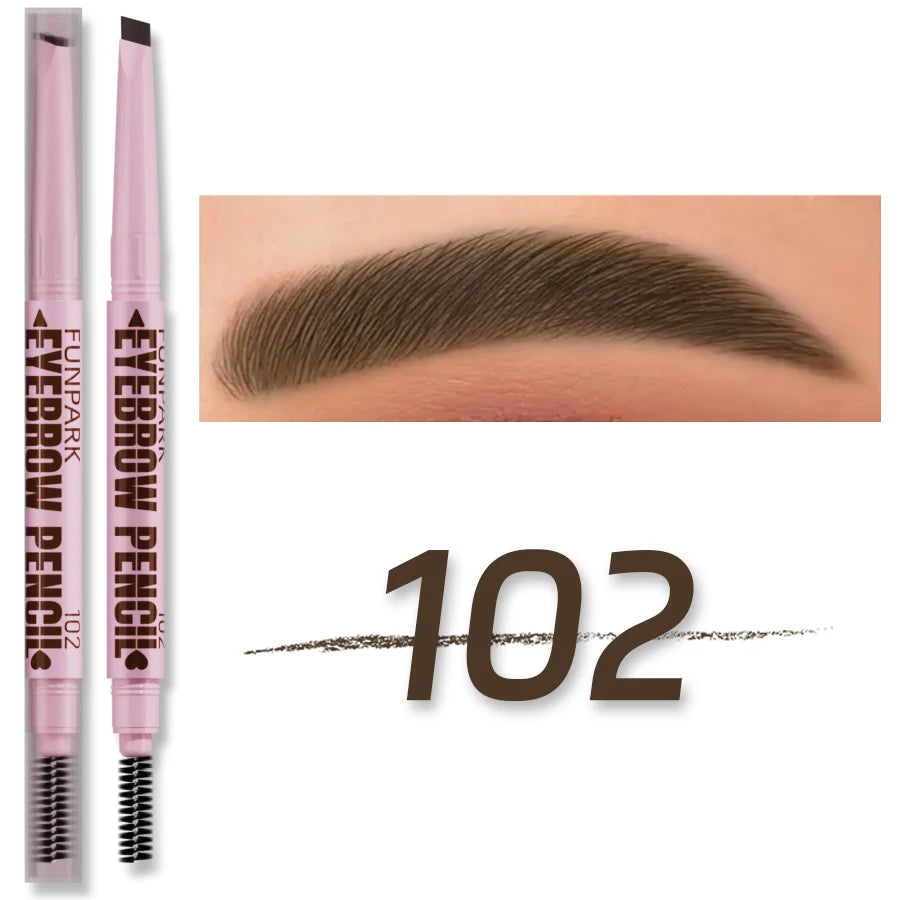 2-in-1 Waterproof Eyebrow Pencil with Brush – 5 Natural Shades