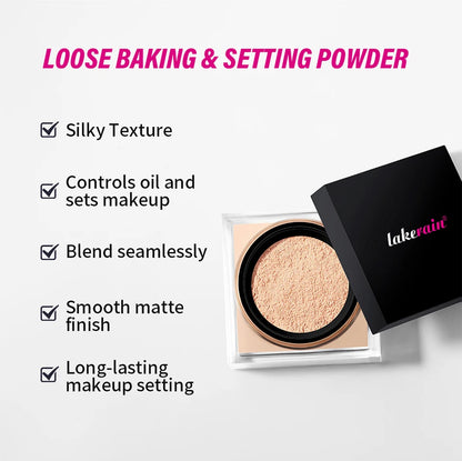 Waterproof Matte Setting Powder – Oil Control, Brightening & Long-Lasting