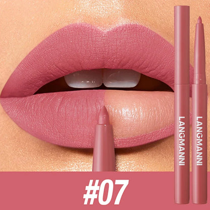 Velvet Matte Lip Liner – Waterproof, Non-Stick, 12 Natural Shades
