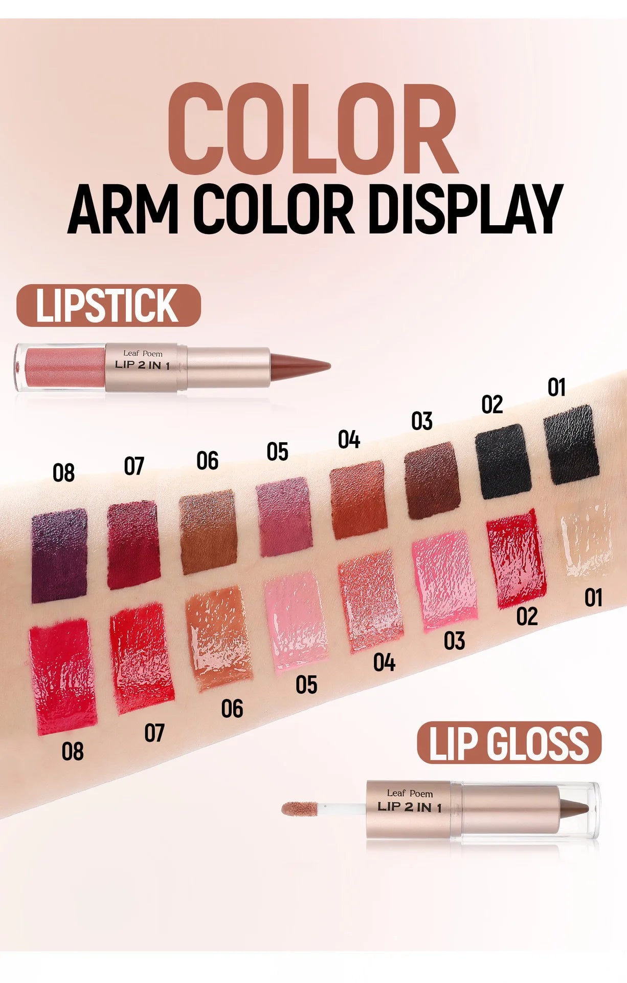 2-in-1 Lip Gloss & Liner Pen – Mirror Shine + Matte Contour