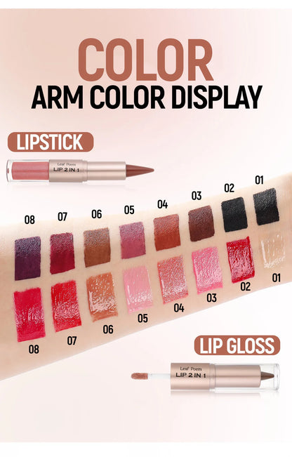2-in-1 Lip Gloss & Liner Pen – Mirror Shine + Matte Contour