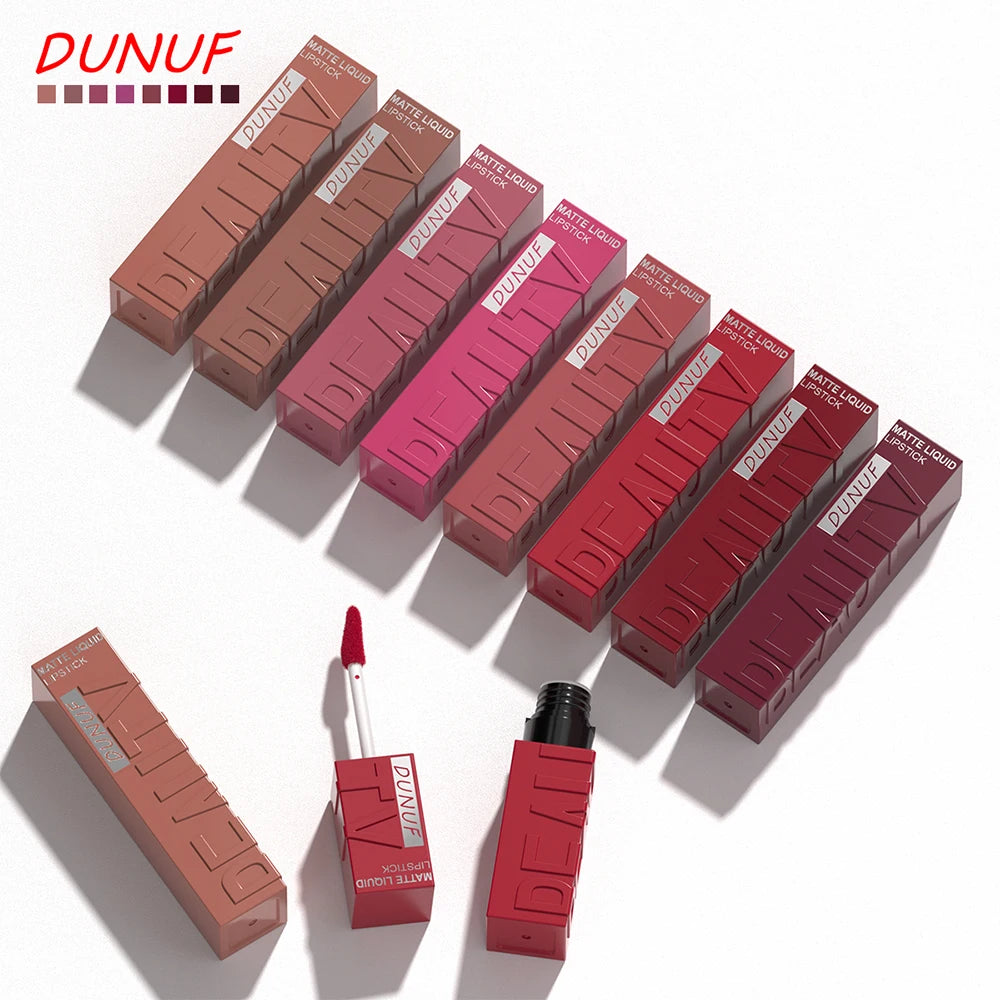 8-Colour Matte Velvet Lip Gloss – Waterproof, Plumping & Long-Lasting
