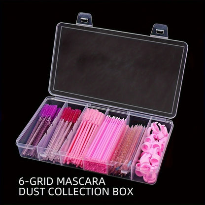 Clear 6-Compartment Lash Extension Storage Box – Organiser for Tools & Accessories
