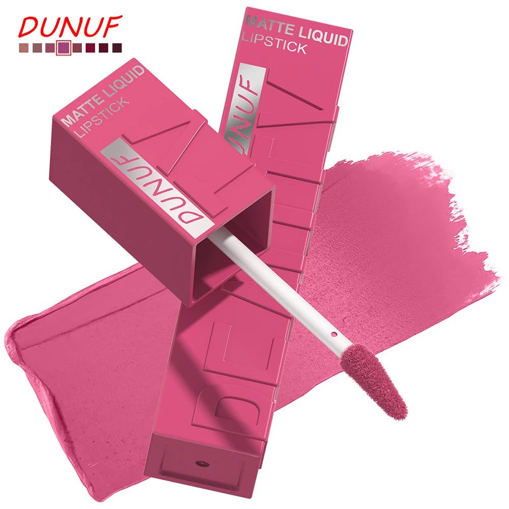 8-Colour Matte Velvet Lip Gloss – Waterproof, Plumping & Long-Lasting